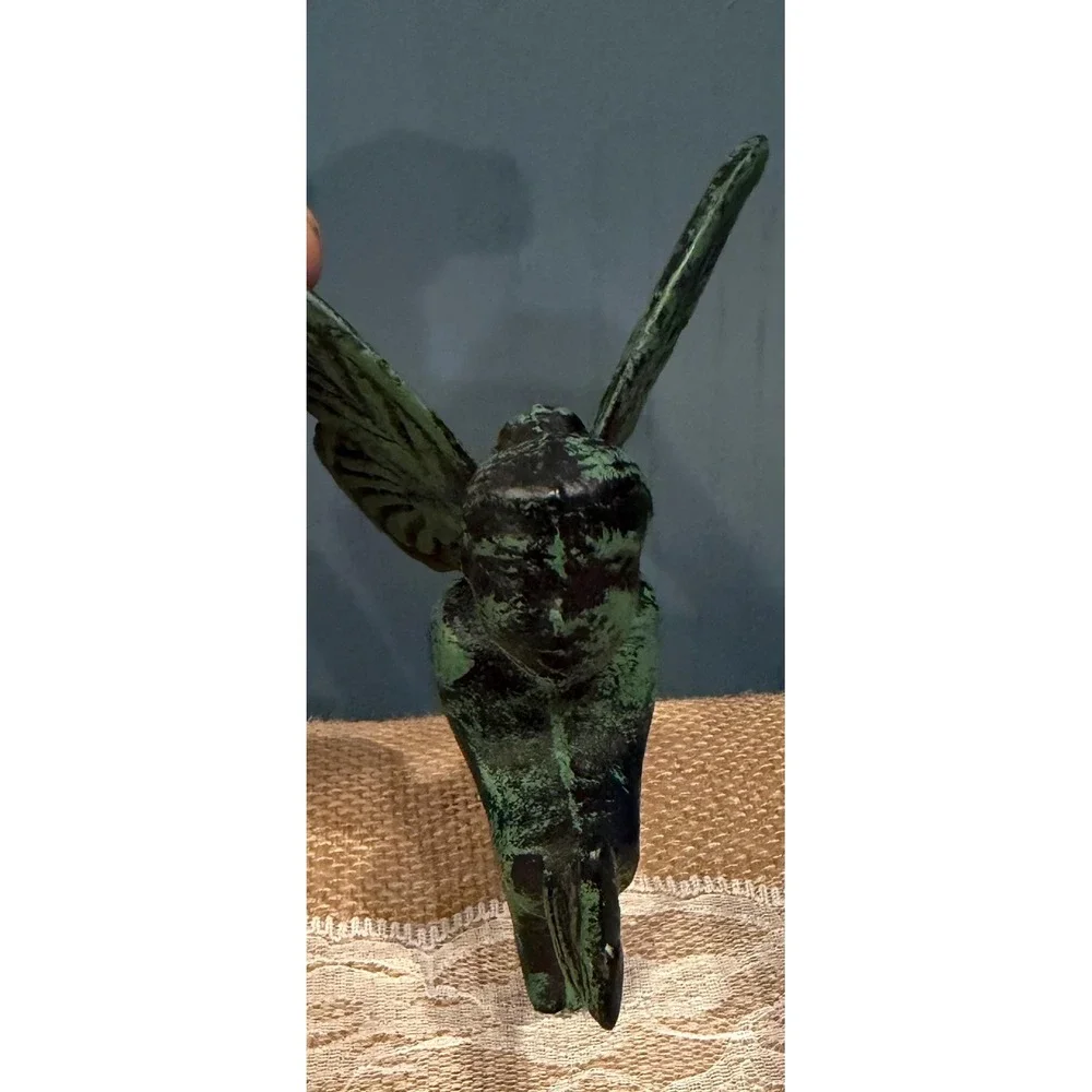 1940's Vintage Style Cast Iron‎ Fairy Wall Hook Verdigris Green Patina Cottage